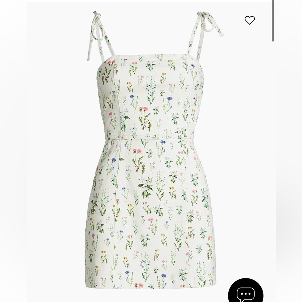 Alice + Olivia Jensen Floral Denim Spaghetti Strap Mini Dress Sz 4 - Picture 12 of 16